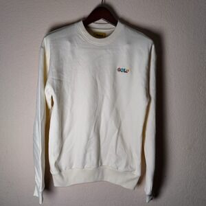 Golf Wang Men's S Crewneck Tyler The Creator Streetwear Embroidered Cream